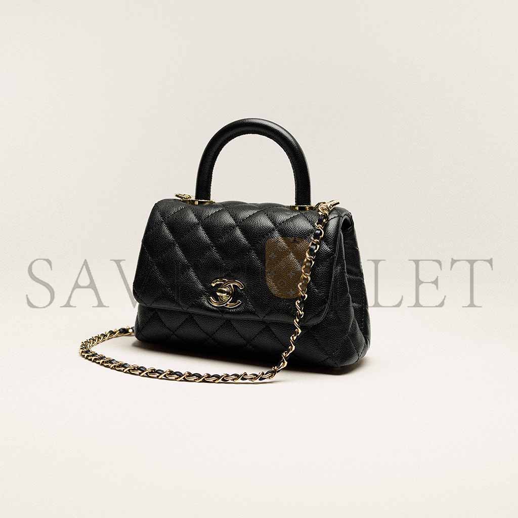 CHANEL MINI FLAP BAG WITH TOP HANDLE AS2215(14.5*11.5*5.5cm)